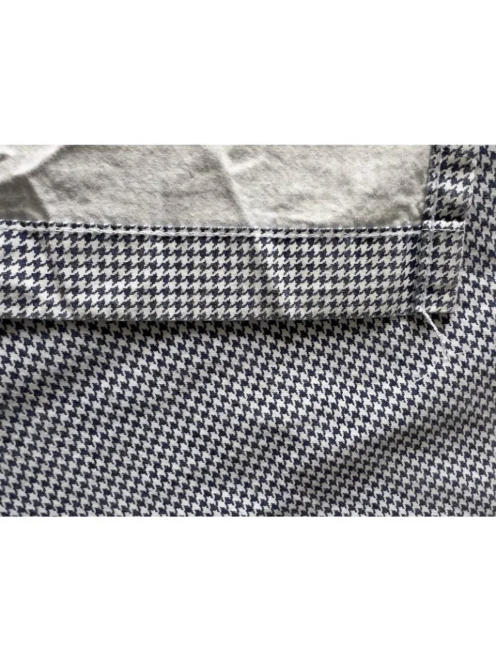 RALPH LAUREN Queen Flat Sheet Navy White Herringbone 100% Cotton Bedding Luxury